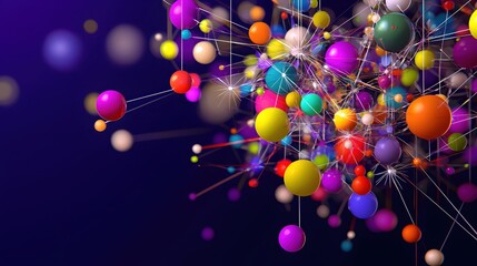 Vibrant Colorful Spheres Network Abstract Art Background