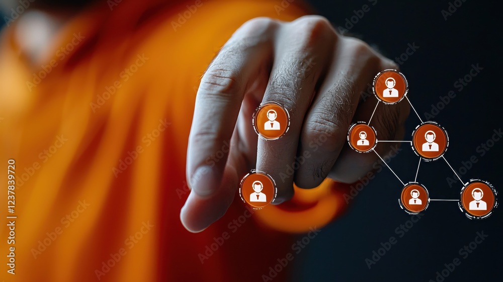 Poster connecting people through digital networks modern technology and communication