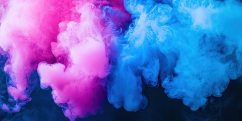 Fototapeta premium Smoke coming out of a pipe with pink and blue smoke