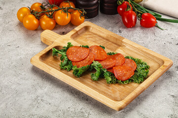 Spanish salami cured chorizo sausage