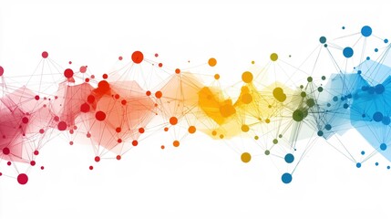 Abstract Network Connection Colorful Nodes Technology Background