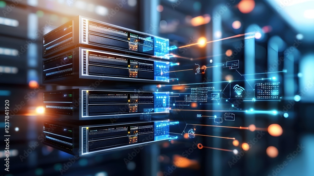 Poster powerful data center servers network technology innovation