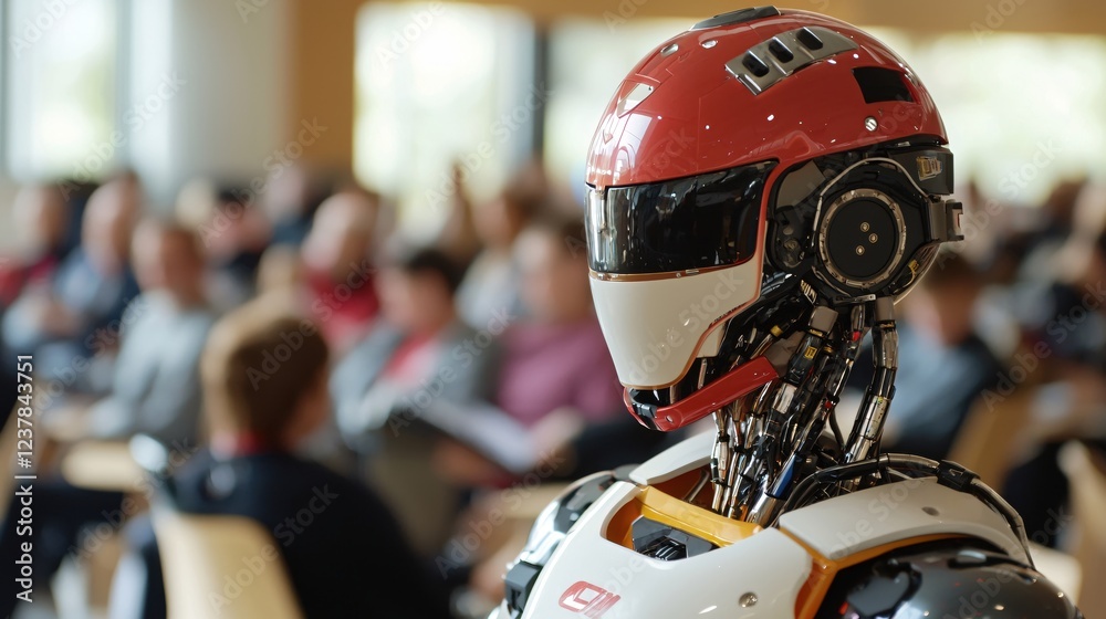 Aufkleber Advanced Robot in Modern Conference Setting Futuristic Technology Innovation