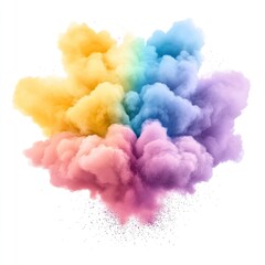 Fototapeta premium Multicolored Rainbow Powder Paint Explosion at Holi Festival