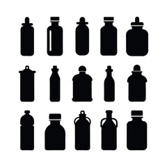 Collection of Various Empty Bottle and Container Silhouettes design