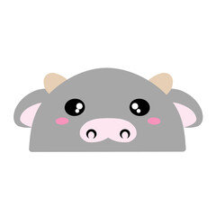 cute baby cow vector. Cute calf vector. drawing cartoon calf face, drawing cow face easy and simple full color