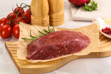 Raw beef meat uncocked steak