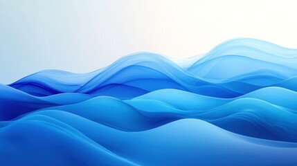 Fototapeta premium Abstract blue waves flowing, bright background, website banner