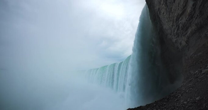 Journey Behind the Falls Niagara Falls Horseshoe Falls from the Observation Platform Slow Motion
