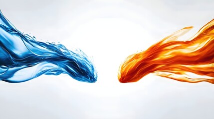 Obraz premium Abstract Blue and Orange Liquid Swirls Design Concept Flowing Water Energy