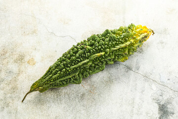 Raw green exotic tropical bitter melon