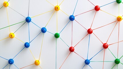 Colorful Network Connection Abstract Concept Visual Representation of Interconnection and Communication