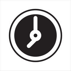 Clock icon in trendy flat style isolated on background. Clock icon page symbol for your web site design 