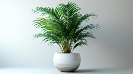Obraz premium Elegant Palm Plant in Modern Pot. Generative AI
