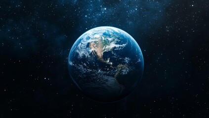 Obraz premium Earth, space, cosmos, North America, night, background, stars, planet, global, wallpaper