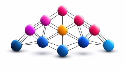 Obraz premium Colorful Network Structure Abstract 3D Sphere Connection Design