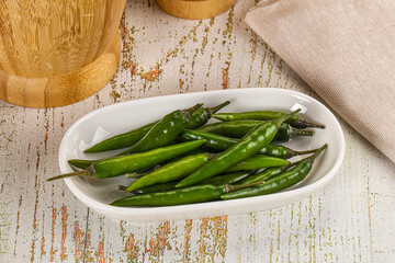 Hot spicy green chili pepper