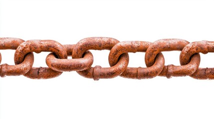 Obraz premium Close Up Of A Rusty Chain Against White Background