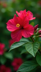 Obraz premium Pisonia Bougainvillea glabra Ti plant in garden, blooming, plant