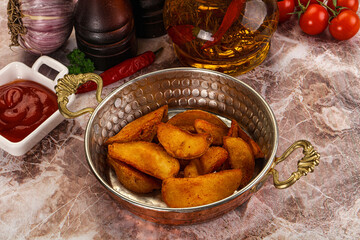 Fried rustic golden Idaho potato