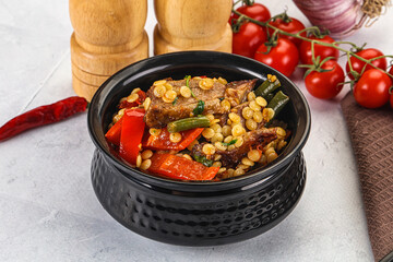 Eastern cuisine - Ptitim with beef and vegetables