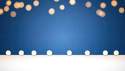 Soft glowing lights on a blue background creating a festive atmosphere for celebrations