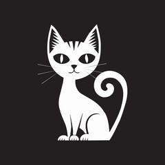 Vector illustration of a cute happy ginger cat that is sitting.