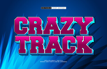 crazy track editable text effect with a speed and cartoon text style