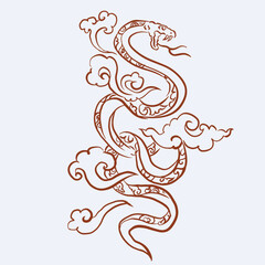 illustration of a snake for new year card vector for illustration card decoration