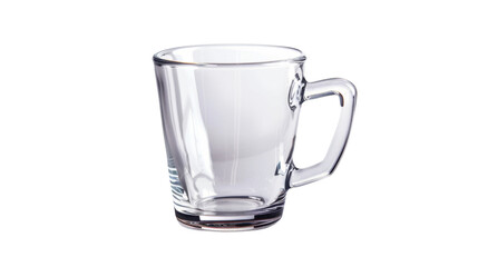 Empty transparent glass cup isolated on transparent background