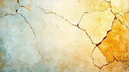 Naklejka premium Cracked Weathered Texture with Yellow and Gray Tones