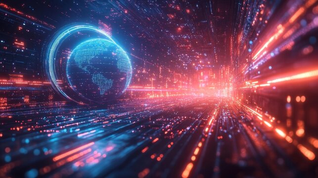 Digital World and Data Stream. Generative AI