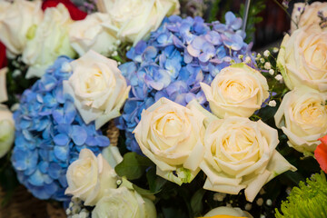 Bright summer floral arrangement background