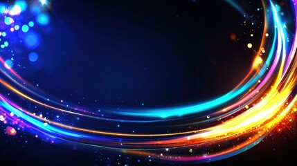 Obraz premium Abstract Vibrant Light Trails Swirling Dynamic Energy Motion Background