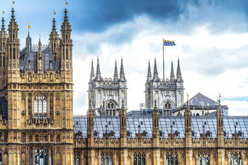 Victoria Tower Houses of Parliament Abbey London England