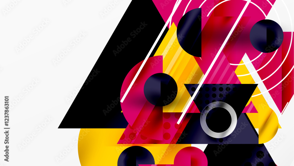 Aufkleber Modern geometric background - overlapping triangles with smooth gradients and semi-transparency
