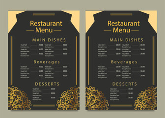 Restaurant menu template. social media marketing web banner template design. healthy food business online promotion flyer with abstract background, logo and icon. Sale cover.