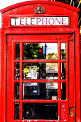 Fototapeta premium Traditional Red Telphone Booth Westminster London England