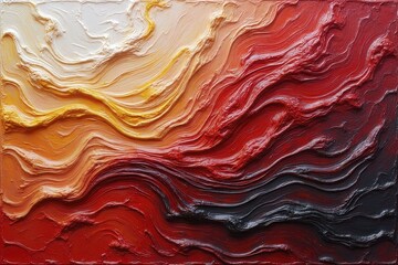 Abstract Acrylic Painting with Vibrant Gradient and Bold Swirling Brushstrokes