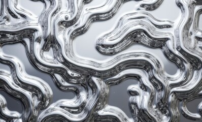 Abstract silver liquid wave patterns