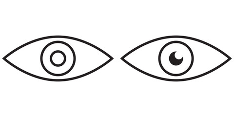 Eye icon set. See and unsee symbol. Show password. Vector illustration
