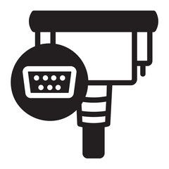 vga cable glyph icon