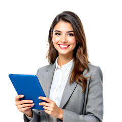 "Confident Businesswoman Using Tablet"
