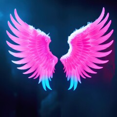 Obraz premium Pink and blue wings of a bird