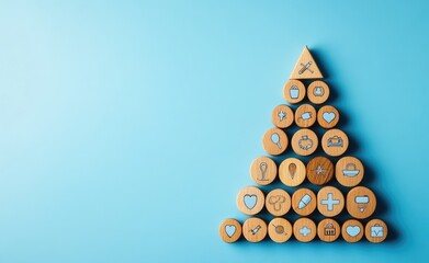 Abstract Christmas tree made of building blocks