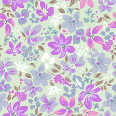 pattern on a colorful background with a  wild  flowers of different sizes artwork for tattoo, fabrics, souvenirs, packaging, greeting cards and scrapbooking