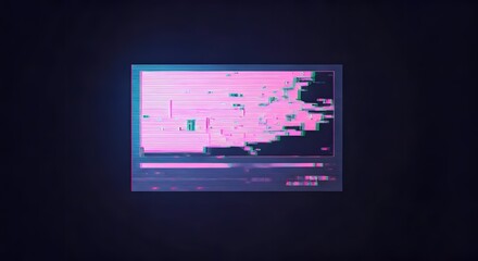 A neon pastel digital grunge background with distorted VHS textures, AI Generated