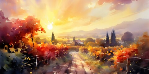 Obraz premium sunset in the city