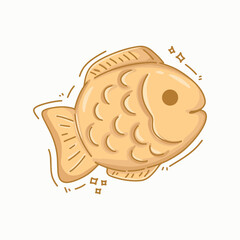 Illustration of korean fish cake. Cute cartoon fish. Vector illustration.