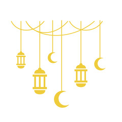 Gold Hanging Lantern Decoration
